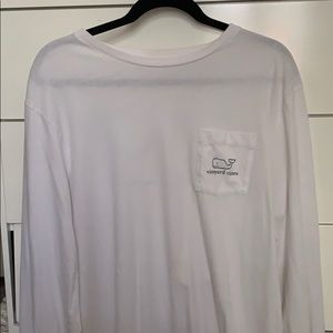 White and Blue Long sleeve Vineyard Vines shirt